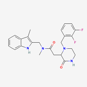 2-[1-(2,3-difluorobenzyl)-3-oxo-2-piperazinyl]-N-methyl-N-[(3-methyl-1H-indol-2-yl)methyl]acetamide