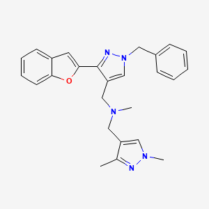 1-[3-(1-benzofuran-2-yl)-1-benzyl-1H-pyrazol-4-yl]-N-[(1,3-dimethyl-1H-pyrazol-4-yl)methyl]-N-methylmethanamine