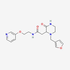 molecular formula C18H22N4O4 B4253030 2-[1-(3-furylmethyl)-3-oxo-2-piperazinyl]-N-[2-(3-pyridinyloxy)ethyl]acetamide 