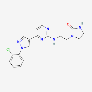 1-[2-({4-[1-(2-chlorophenyl)-1H-pyrazol-4-yl]-2-pyrimidinyl}amino)ethyl]-2-imidazolidinone