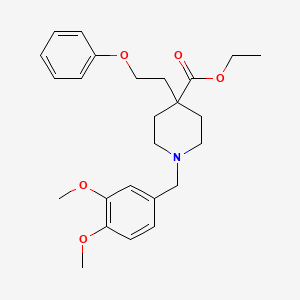 molecular formula C25H33NO5 B4253072 ethyl 1-(3,4-dimethoxybenzyl)-4-(2-phenoxyethyl)-4-piperidinecarboxylate 