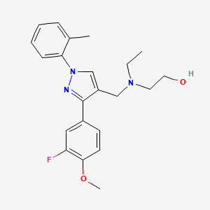 2-(ethyl{[3-(3-fluoro-4-methoxyphenyl)-1-(2-methylphenyl)-1H-pyrazol-4-yl]methyl}amino)ethanol