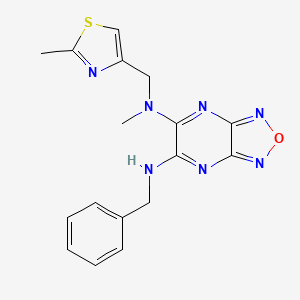 molecular formula C17H17N7OS B4253108 N'-benzyl-N-methyl-N-[(2-methyl-1,3-thiazol-4-yl)methyl][1,2,5]oxadiazolo[3,4-b]pyrazine-5,6-diamine 