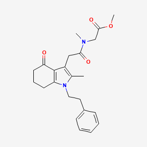 molecular formula C23H28N2O4 B4253116 methyl N-methyl-N-{[2-methyl-4-oxo-1-(2-phenylethyl)-4,5,6,7-tetrahydro-1H-indol-3-yl]acetyl}glycinate 