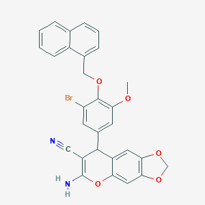 6-amino-8-[3-bromo-5-methoxy-4-(naphthalen-1-ylmethoxy)phenyl]-8H-[1,3]dioxolo[4,5-g]chromene-7-carbonitrile