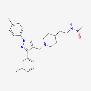 molecular formula C27H34N4O B4253150 N-[2-(1-{[3-(3-methylphenyl)-1-(4-methylphenyl)-1H-pyrazol-4-yl]methyl}-4-piperidinyl)ethyl]acetamide 