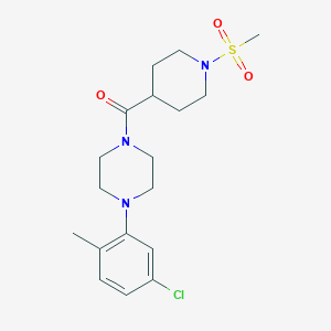 molecular formula C18H26ClN3O3S B425317 [4-(5-Chloro-2-methylphenyl)piperazin-1-yl]-(1-methylsulfonylpiperidin-4-yl)methanone 