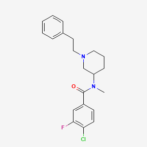 molecular formula C21H24ClFN2O B4253176 4-chloro-3-fluoro-N-methyl-N-[1-(2-phenylethyl)-3-piperidinyl]benzamide 