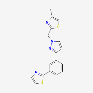 4-methyl-2-({3-[3-(1,3-thiazol-2-yl)phenyl]-1H-pyrazol-1-yl}methyl)-1,3-thiazole