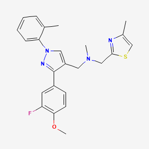 1-[3-(3-fluoro-4-methoxyphenyl)-1-(2-methylphenyl)-1H-pyrazol-4-yl]-N-methyl-N-[(4-methyl-1,3-thiazol-2-yl)methyl]methanamine