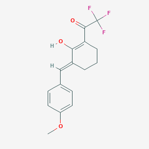2-(4-Methoxybenzylidene)-6-(2,2,2-trifluoro-1-hydroxyethylidene)cyclohexanone