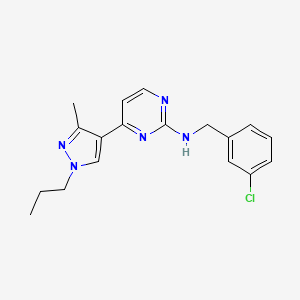 N-(3-chlorobenzyl)-4-(3-methyl-1-propyl-1H-pyrazol-4-yl)pyrimidin-2-amine