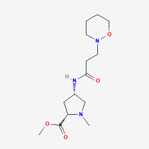 molecular formula C14H25N3O4 B4253249 methyl (2S,4S)-1-methyl-4-{[3-(1,2-oxazinan-2-yl)propanoyl]amino}pyrrolidine-2-carboxylate 