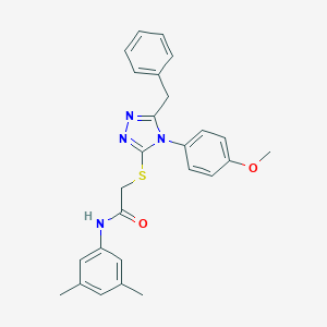 molecular formula C26H26N4O2S B425325 2-{[5-benzyl-4-(4-methoxyphenyl)-4H-1,2,4-triazol-3-yl]sulfanyl}-N-(3,5-dimethylphenyl)acetamide 