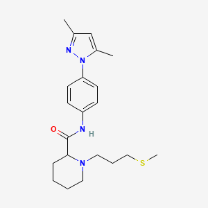 N-[4-(3,5-dimethyl-1H-pyrazol-1-yl)phenyl]-1-[3-(methylthio)propyl]-2-piperidinecarboxamide