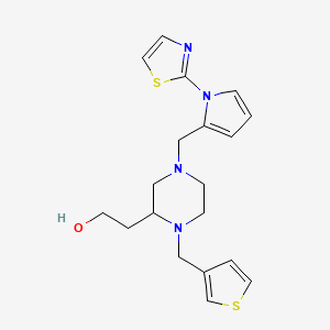 molecular formula C19H24N4OS2 B4253259 2-[4-{[1-(1,3-thiazol-2-yl)-1H-pyrrol-2-yl]methyl}-1-(3-thienylmethyl)-2-piperazinyl]ethanol 