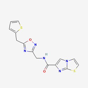 N-{[5-(2-thienylmethyl)-1,2,4-oxadiazol-3-yl]methyl}imidazo[2,1-b][1,3]thiazole-6-carboxamide