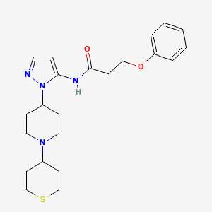 3-phenoxy-N-{1-[1-(tetrahydro-2H-thiopyran-4-yl)-4-piperidinyl]-1H-pyrazol-5-yl}propanamide