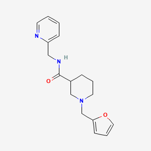 molecular formula C17H21N3O2 B4253290 1-(2-furylmethyl)-N-(pyridin-2-ylmethyl)piperidine-3-carboxamide 