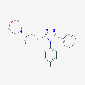 molecular formula C20H19FN4O2S B425330 2-{[4-(4-fluorophenyl)-5-phenyl-4H-1,2,4-triazol-3-yl]sulfanyl}-1-(morpholin-4-yl)ethanone 