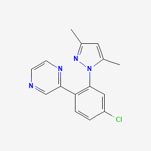 molecular formula C15H13ClN4 B4253324 2-[4-chloro-2-(3,5-dimethyl-1H-pyrazol-1-yl)phenyl]pyrazine 