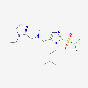 molecular formula C19H33N5O2S B4253327 1-(1-ethyl-1H-imidazol-2-yl)-N-{[2-(isopropylsulfonyl)-1-(3-methylbutyl)-1H-imidazol-5-yl]methyl}-N-methylmethanamine 