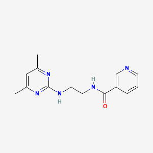 molecular formula C14H17N5O B4253333 N-{2-[(4,6-dimethyl-2-pyrimidinyl)amino]ethyl}nicotinamide 