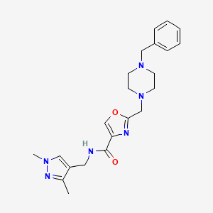 2-[(4-benzyl-1-piperazinyl)methyl]-N-[(1,3-dimethyl-1H-pyrazol-4-yl)methyl]-1,3-oxazole-4-carboxamide