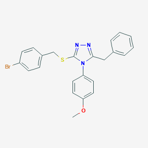 molecular formula C23H20BrN3OS B425336 3-benzyl-5-[(4-bromobenzyl)sulfanyl]-4-(4-methoxyphenyl)-4H-1,2,4-triazole 