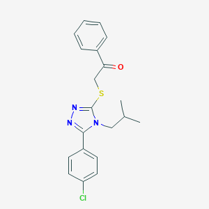 molecular formula C20H20ClN3OS B425339 2-{[5-(4-chlorophenyl)-4-isobutyl-4H-1,2,4-triazol-3-yl]sulfanyl}-1-phenylethanone 