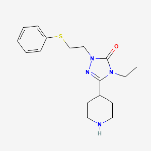 molecular formula C17H24N4OS B4253416 4-ethyl-2-[2-(phenylthio)ethyl]-5-(4-piperidinyl)-2,4-dihydro-3H-1,2,4-triazol-3-one dihydrochloride 