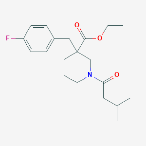 ethyl 3-(4-fluorobenzyl)-1-(3-methylbutanoyl)-3-piperidinecarboxylate