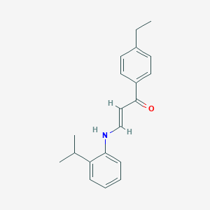 molecular formula C20H23NO B425345 1-(4-Ethylphenyl)-3-(2-isopropylanilino)-2-propen-1-one 
