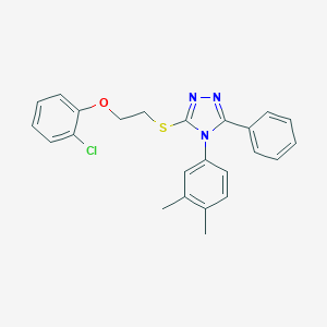 3-{[2-(2-chlorophenoxy)ethyl]sulfanyl}-4-(3,4-dimethylphenyl)-5-phenyl-4H-1,2,4-triazole