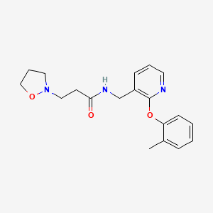 molecular formula C19H23N3O3 B4253518 3-(2-isoxazolidinyl)-N-{[2-(2-methylphenoxy)-3-pyridinyl]methyl}propanamide 