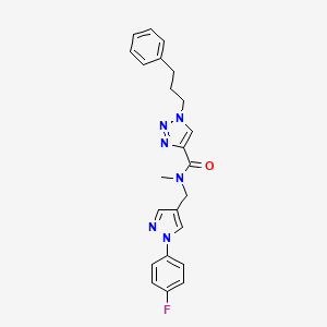 N-{[1-(4-fluorophenyl)-1H-pyrazol-4-yl]methyl}-N-methyl-1-(3-phenylpropyl)-1H-1,2,3-triazole-4-carboxamide