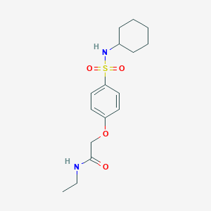 molecular formula C16H24N2O4S B425355 2-[4-(cyclohexylsulfamoyl)phenoxy]-N-ethylacetamide 