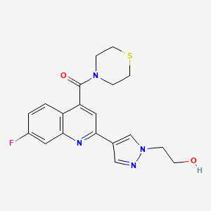 [7-fluoro-2-[1-(2-hydroxyethyl)pyrazol-4-yl]quinolin-4-yl]-thiomorpholin-4-ylmethanone