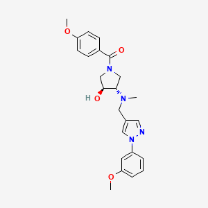 molecular formula C24H28N4O4 B4253554 (3S*,4S*)-1-(4-methoxybenzoyl)-4-[{[1-(3-methoxyphenyl)-1H-pyrazol-4-yl]methyl}(methyl)amino]-3-pyrrolidinol 