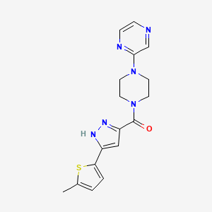 [5-(5-methylthiophen-2-yl)-1H-pyrazol-3-yl]-(4-pyrazin-2-ylpiperazin-1-yl)methanone