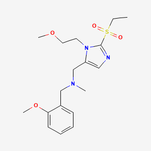 molecular formula C18H27N3O4S B4253564 1-[2-(ethylsulfonyl)-1-(2-methoxyethyl)-1H-imidazol-5-yl]-N-(2-methoxybenzyl)-N-methylmethanamine 