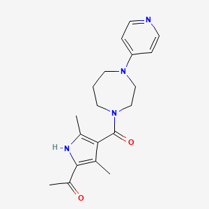 molecular formula C19H24N4O2 B4253653 1-{3,5-dimethyl-4-[(4-pyridin-4-yl-1,4-diazepan-1-yl)carbonyl]-1H-pyrrol-2-yl}ethanone 