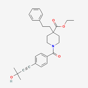 ethyl 1-[4-(3-hydroxy-3-methyl-1-butyn-1-yl)benzoyl]-4-(2-phenylethyl)-4-piperidinecarboxylate