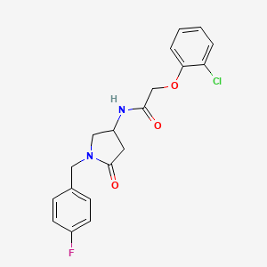 molecular formula C19H18ClFN2O3 B4253669 2-(2-chlorophenoxy)-N-[1-(4-fluorobenzyl)-5-oxo-3-pyrrolidinyl]acetamide 