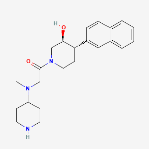 molecular formula C23H31N3O2 B4253686 rel-(3S,4S)-1-(N-methyl-N-4-piperidinylglycyl)-4-(2-naphthyl)-3-piperidinol dihydrochloride 