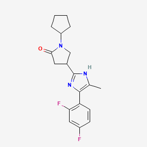 molecular formula C19H21F2N3O B4253687 1-cyclopentyl-4-[4-(2,4-difluorophenyl)-5-methyl-1H-imidazol-2-yl]-2-pyrrolidinone 