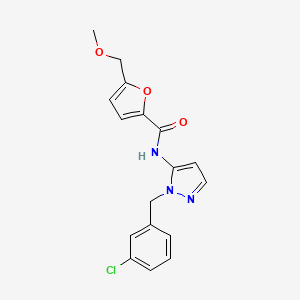 molecular formula C17H16ClN3O3 B4253694 N-[1-(3-chlorobenzyl)-1H-pyrazol-5-yl]-5-(methoxymethyl)-2-furamide 