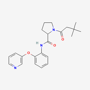 molecular formula C22H27N3O3 B4253695 1-(3,3-dimethylbutanoyl)-N-[2-(3-pyridinyloxy)phenyl]prolinamide 