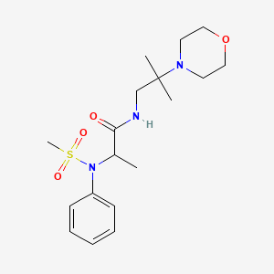 molecular formula C18H29N3O4S B4253706 N-(2-methyl-2-morpholin-4-ylpropyl)-2-[(methylsulfonyl)(phenyl)amino]propanamide 