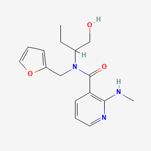 molecular formula C16H21N3O3 B4253718 N-(2-furylmethyl)-N-[1-(hydroxymethyl)propyl]-2-(methylamino)nicotinamide 